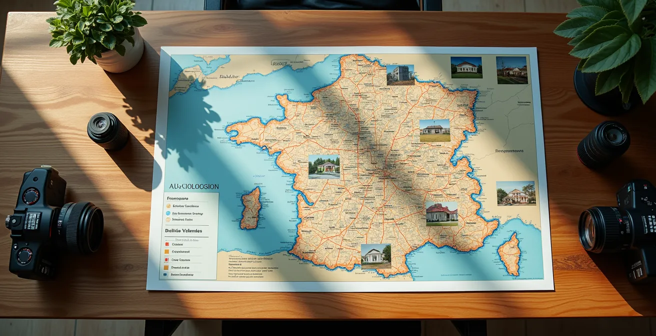 Carte conceptuelle avec différentes spécialisations photographiques et analyse de marché