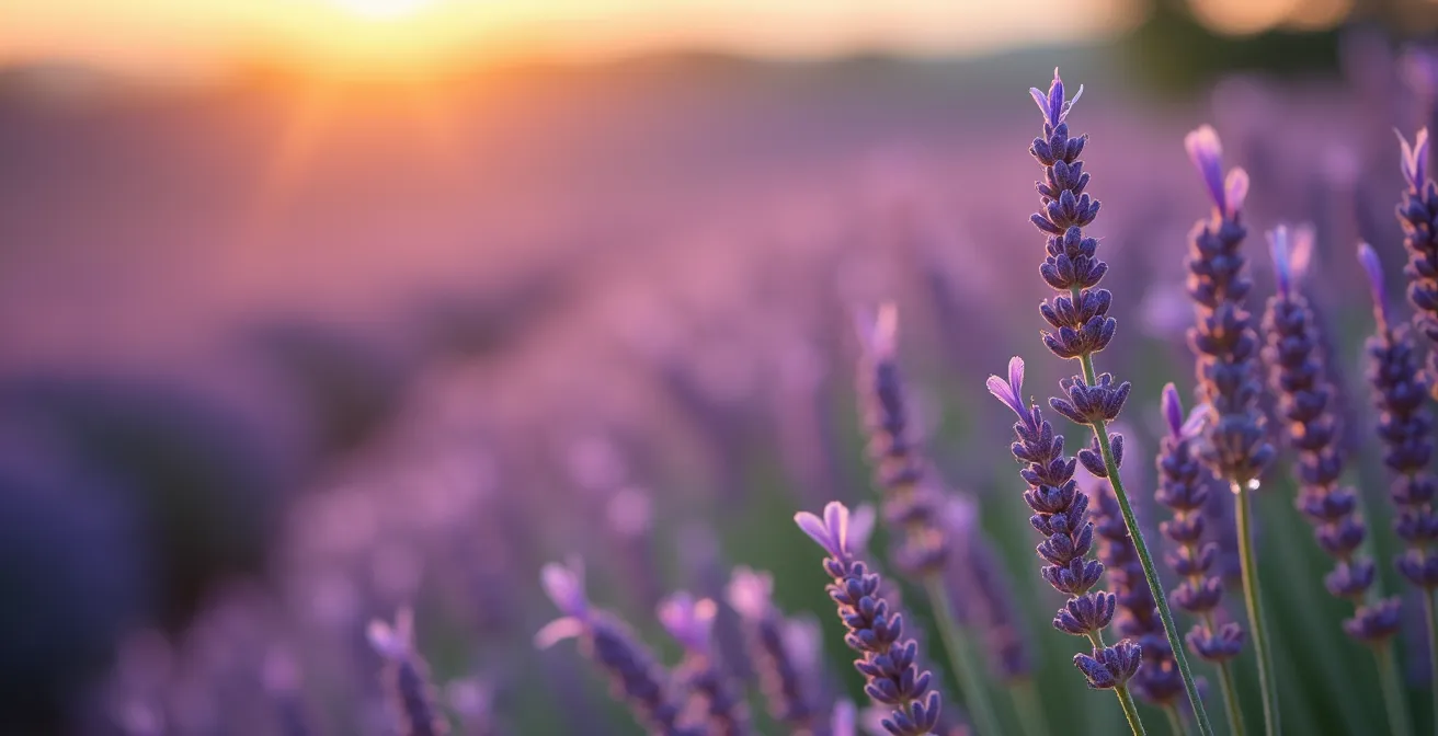 Champs de lavande de Valensole avec traitement photographique subtil et naturel