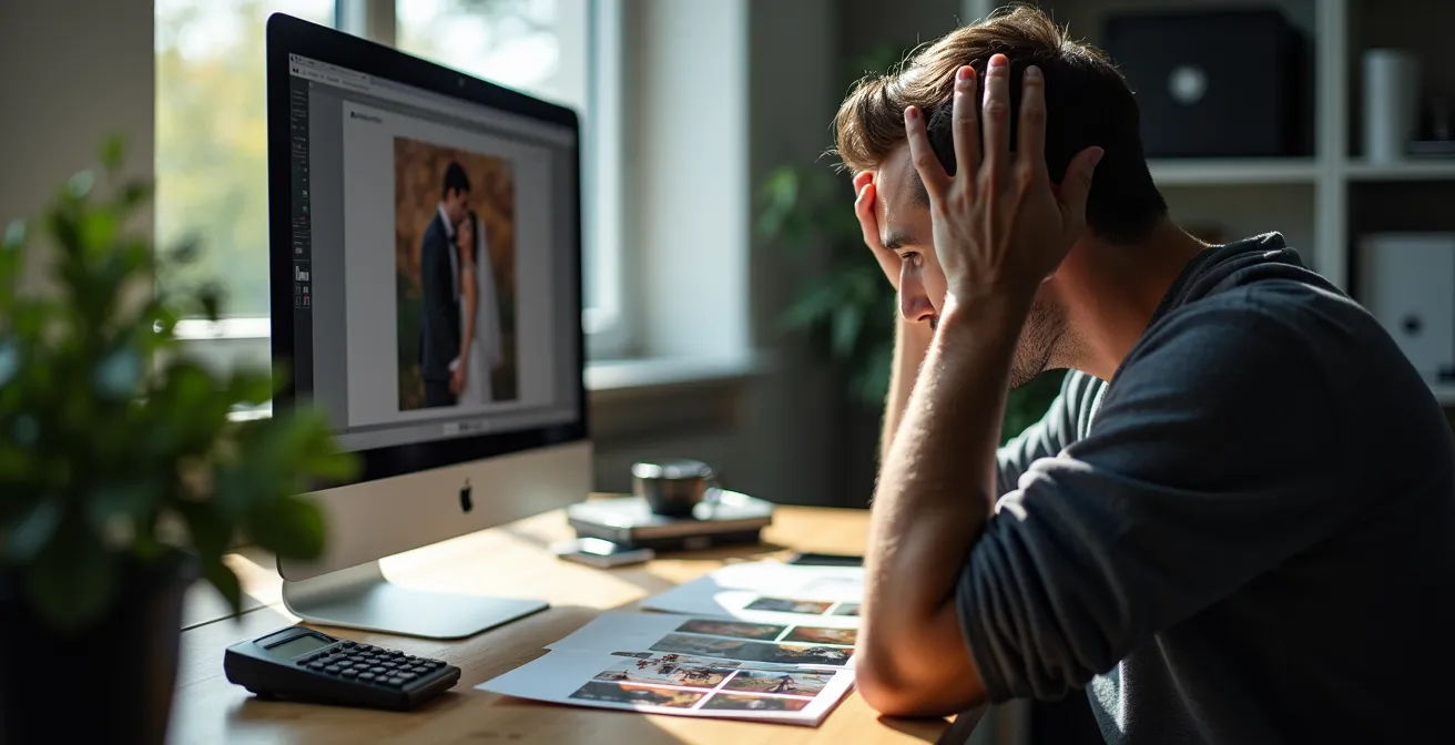 Comparaison avant-après d'une photo avec balance des blancs incorrecte montrant le temps de retouche nécessaire