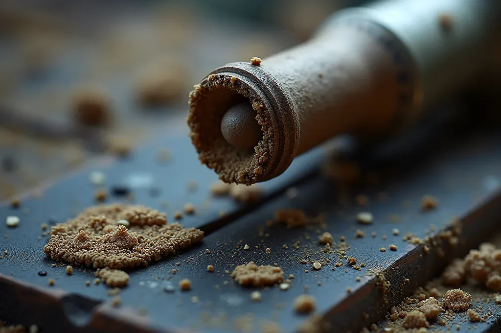 Gros plan macro sur les mains d'un artisan français manipulant un outil traditionnel avec précision