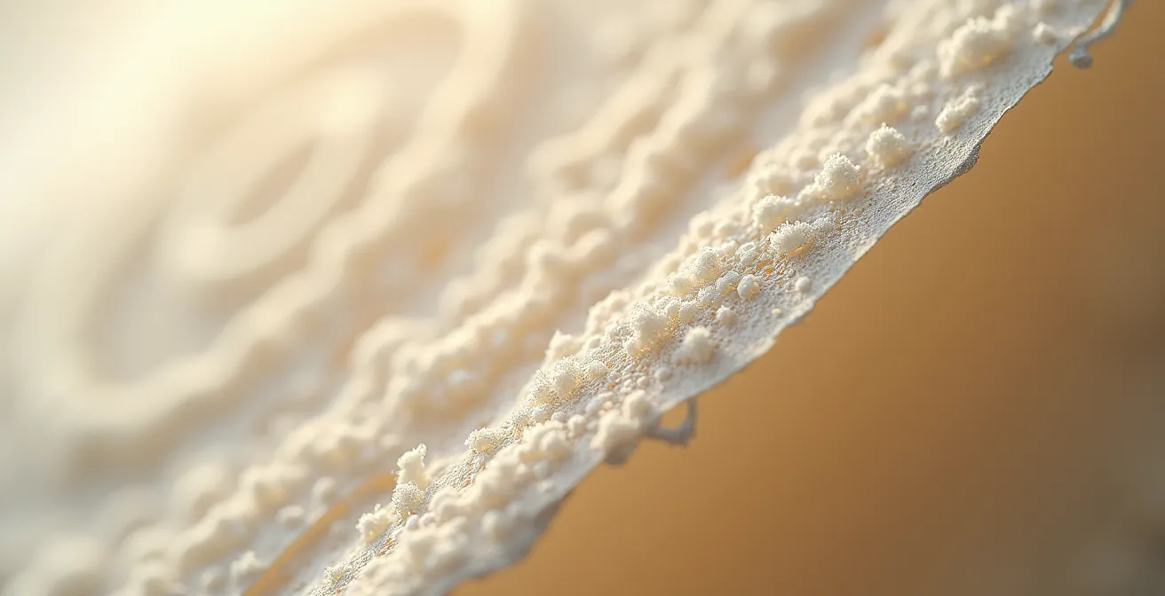 Vue macro de fibres de papier permanent sans acide sous microscope