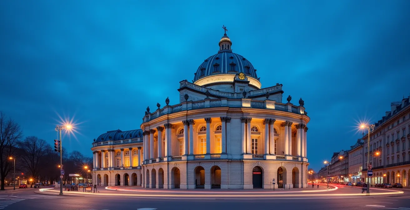 Comparaison visuelle de la règle des tiers appliquée à un monument parisien