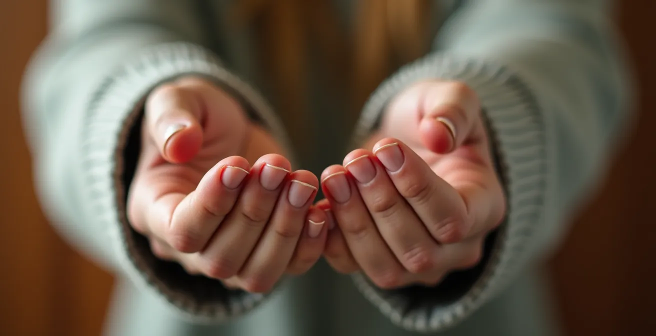Gros plan sur les mains détendues et les épaules relâchées d'un modèle photo en confiance